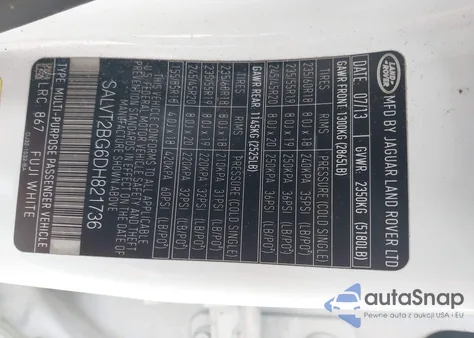 2013 Land Rover Range Rover Evoque Pure from USA, damaged, VIN SALVT2BG6DH821736